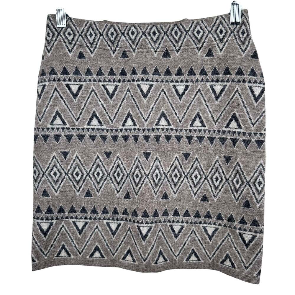 Toad & Co Diamond Sweater Skirt Boiled Wool Mini Brown XS Aztec Outdoor Active